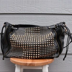 Rare Punk Rivet Padded Leather Crossbody Bag